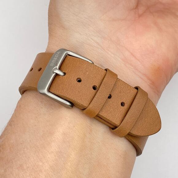 BREDA 5-0170531 Watch Men White Dial Silver Tone Brown Leather 39mm - Picture 13 of 14